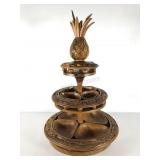 Monkey pod three tier carved wood snack Lazy