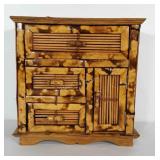 Burnt Bamboo jewelry chest with 3 drawers and