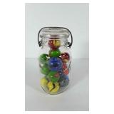 Ball ideal Mason jar with glass lid and latch