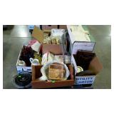 Skid lot: vases, small coolers, wire, lamp,