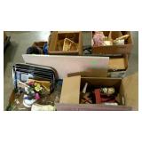 Skid lot: older tools, vases, baking pans, drink