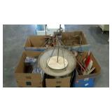 Five boxes containing eight hanging lights.