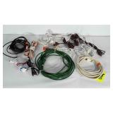 Extension cords, both indoor and outdoor, plus