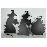 Halloween witch silhouette yard decor made from