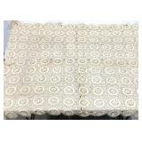Crochet tatted coverlet, 65x75, needs washing,