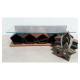 Unique display stand with five pentagon shaped