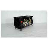 Hand painted Toleware magazine rack. Measures