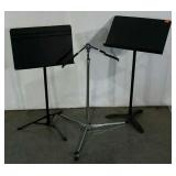 Music stands and bass or cello stand