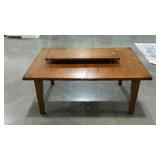 Heavy dining table with single leaf. 66"×44"×30"
