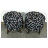 Two stools, nylon animal print, 16"