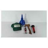 Tools and hat, includes axe, tiger wrench, ice