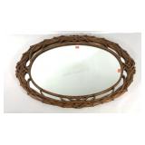 Decor framed oval mirror, 39x30, can hang