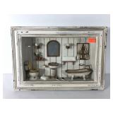 Bathroom shadowbox wall hanging, 17x12