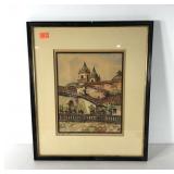 Watercolor, signed Ortiz, framed and matted,