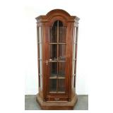 Curio cabinet, wood shelves, 76" tall, some