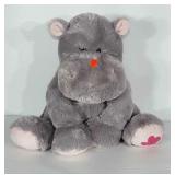 Plush hippo toy. 20" tall as shown. Needs spot