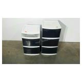 Sterilite plastic storage towers, 3 drawers each,