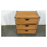Wicker storage drawers, 26" tall, damage as shown