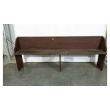 Church pew, 74" in length , age wear and cracked