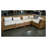 Rattan sectional, cushion covers need cleaned,