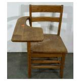 Old school desk, chair with attached arm, needs