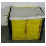 Soft sided storage bin, reinforced plastic with