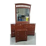 Six drawer dresser with mirror and matching two