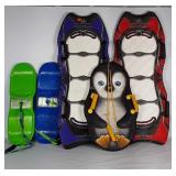 Winter / snow toys - sleds and "snow skates".