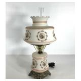 Glass parlor lamp, stands 23" tall