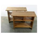 Two pine stands. 30"×12"×24", each.