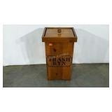 Trash bin, 26" tall, wear as shown, removable