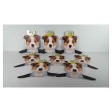Eight pet head clothes hangers