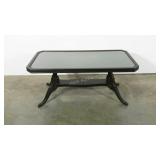 Painted coffee table with glass top insert and