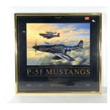 P-51 Mustang plane poster, framed 29x27