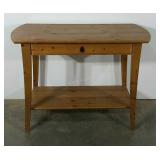 Pine stand with single drawer with drop front for
