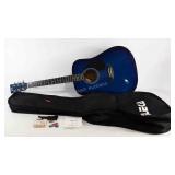 Eleca acoustic guitar, with case and accessories,