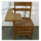 Old school desk, chair with attached arm, needs