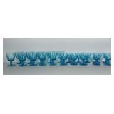 Hazel Atlas Blue Capri goblet glasses in 2 sizes