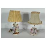 2 Victorian style vanity lamps. One is marked