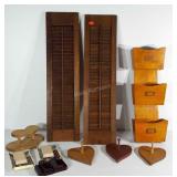 Wooden Home decor group: shutters, hanging