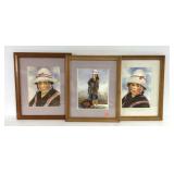 Three watercolor paintings, each is signed and
