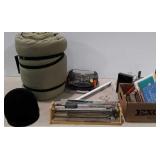 Miscellaneous grpup, books, sleeping bag, jockey
