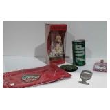 Holly Hobbie figurine, musical 7-Up can, Hello
