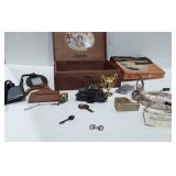 Corona Larks cigar box with suitcase tags,