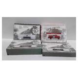 4 Readers Digest Miniatures,  3 train cars- tank
