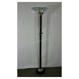 Floor lamp, 72" tall, black, gold accents and