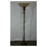 Floor lamp, 69" tall, really pretty tinted glass