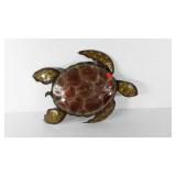 Metal sea turtle wall hanging, 24x17
