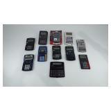 Group of calculators, Casio, Texas Instruments,