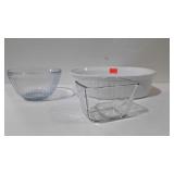 3-piece glass not including Pyrex Bowl, white